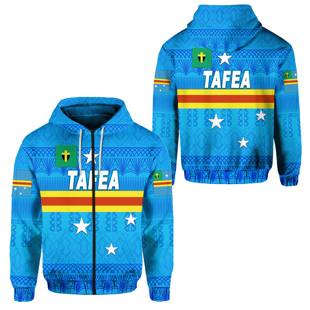 Tafea Province Zip Hoodie Vanuatu Pattern Traditional Style LT8 Unisex Blue - Polynesian Pride