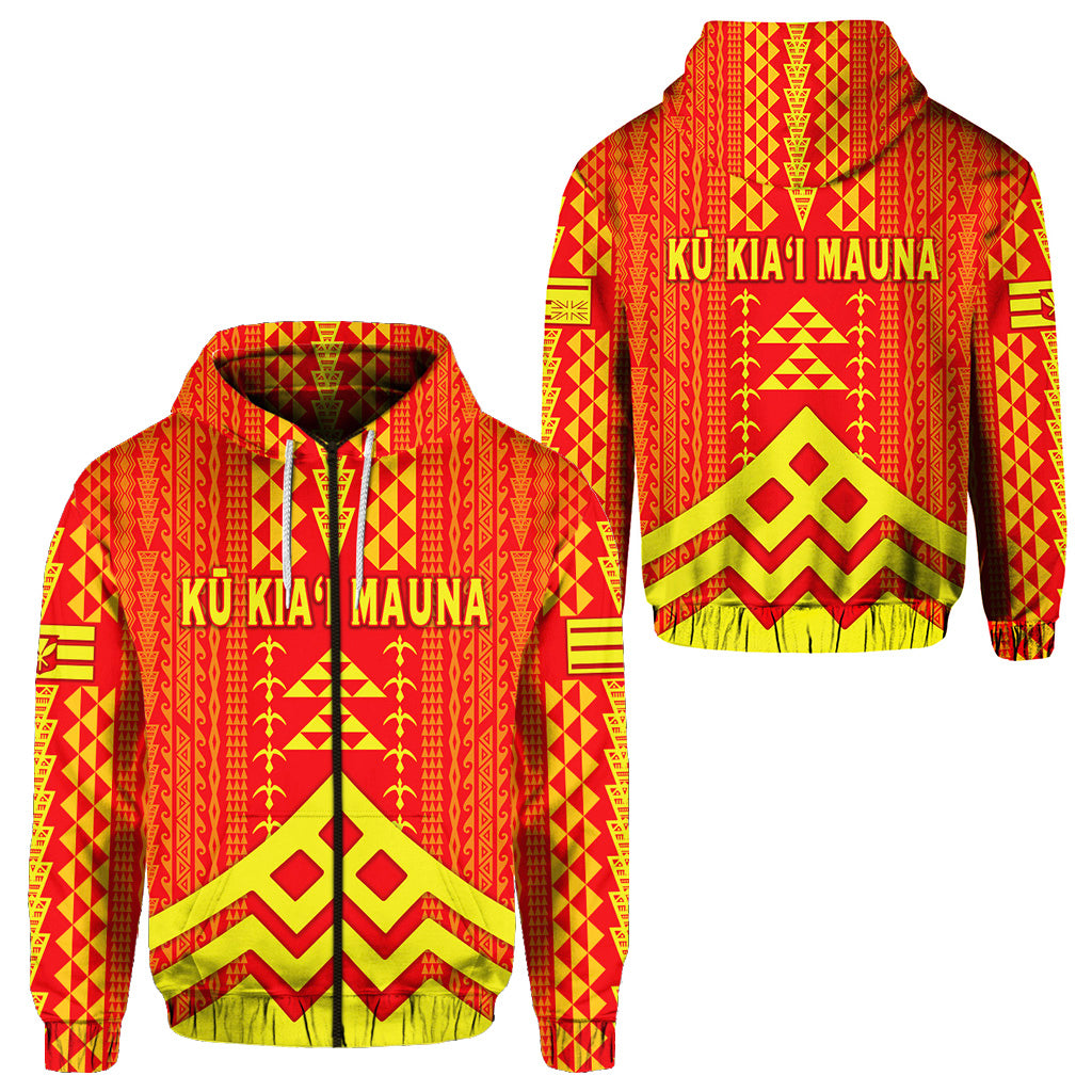 Hawaii Ku Kiai Mauna Zip Hoodie We Are Mauna Kea Unique Vibes LT8 Unisex Red - Polynesian Pride