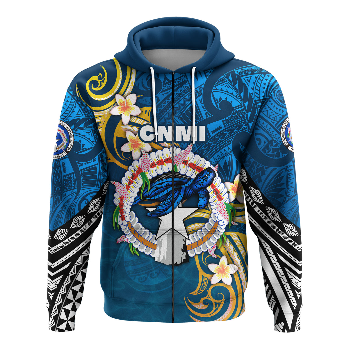 Northern Mariana Islands Zip Hoodie Independence Day LT16 Unisex Blue - Polynesian Pride