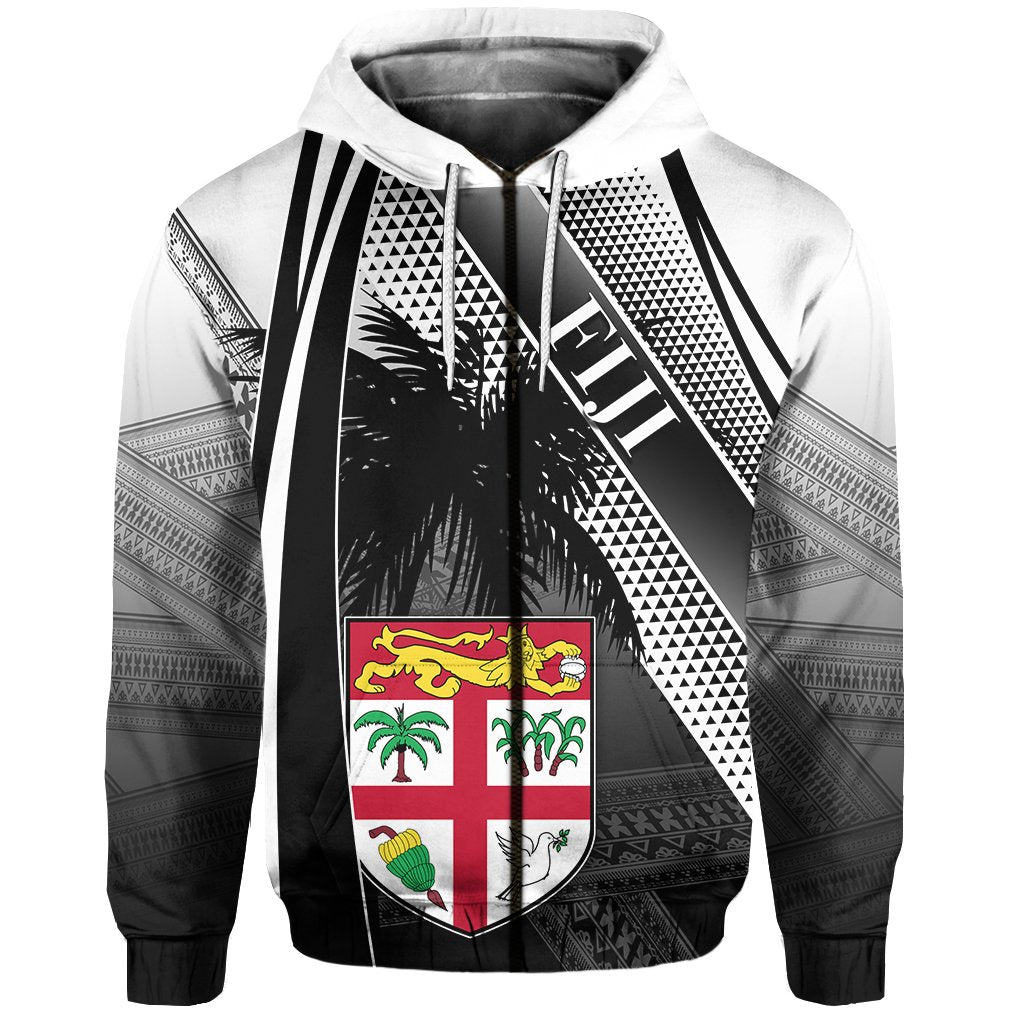 Custom Fiji Zip Hoodie Special Style No.1 Unisex Black - Polynesian Pride