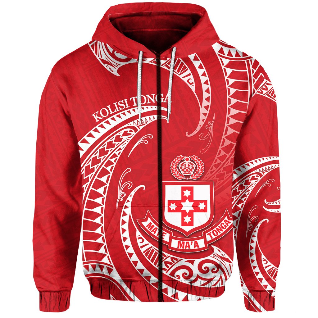 Kolisi Tonga Zip Hoodie Special Polynesian Unisex Red - Polynesian Pride