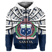 Custom Vibe Hoodie Samoa Zip Hoodie Special Polynesian No.4 Unisex Blue - Polynesian Pride