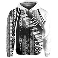 Fiji Zip Hoodie Special Style Tapa No.1 Unisex Black - Polynesian Pride