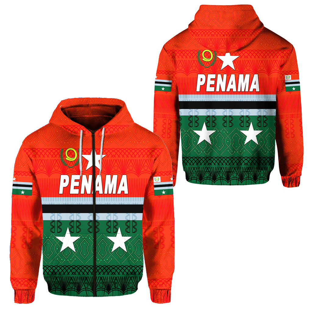 Penama Province Zip Hoodie Vanuatu Pattern Traditional Style LT8 Unisex Green - Polynesian Pride